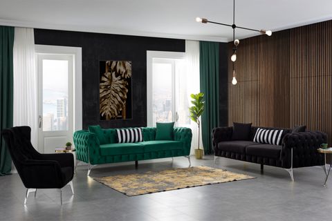 DUKO KROM KILIÇ AYAK CHESTER KOLTUK TAKIMI