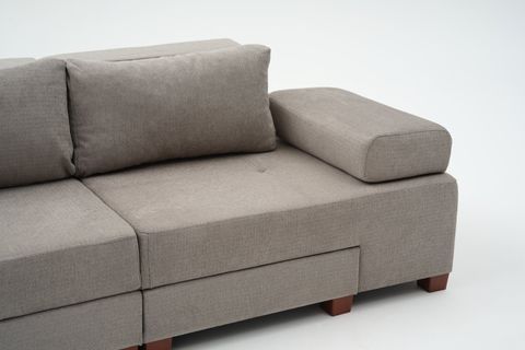 PERENNA YATAKLI ÜÇLÜ KOLTUK, ŞÖNİL, GRİ