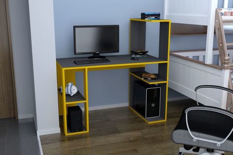 LİKAPLE ÇALIŞMA MASASI ANTRASİT SARI