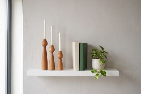 KATRE KAYIN AHŞAP ÜÇLÜ ŞAMDAN SETİ, 15-20-25 CM