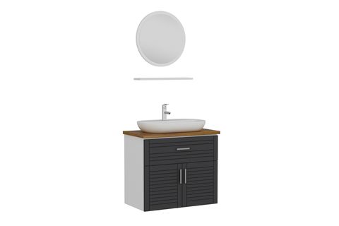 VERA BANYO DOLABI AS2K1Ç122, BEYAZ ANTRASİT, 85CM
