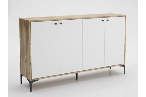 HESTİA KONSOLİ 4 KAPAKLI, ATLANTİK ÇAM BEYAZ, 160 CM
