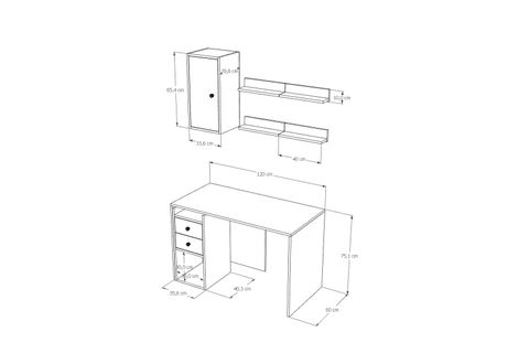 MİMAR TASARIM ÇALIŞMA MASASI, 2 ÇEKMECE 1 KAPAKLI