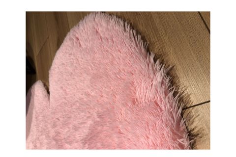 HALIMAX TAVŞAN TÜYÜ POST PELUŞ HALI, KALP DESENLİ, PEMBE, 80X80