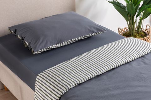 LUNA COZY ÇİFT TARAFLI YIKANMIŞ PAMUKLU NEVRESİM SETİ, TEK KİŞİLİK, ANTRASİT