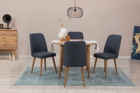 VİNA AÇILIR YUVARLAK MUTFAK MASA TAKIMI, ATLANTİK LACİVERT