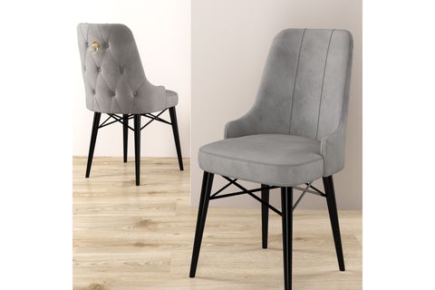 ROVENA MONA AÇILABİLİR MUTFAK MASASI TAKIMI, SİYAH MERMER DESEN, GRİ, 132X80