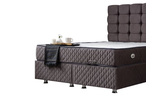 DUKE NEW BAZA BAŞLIK VE YATAK SETİ, ANTRASİT GRİ, 180X200