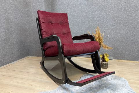 KONTES SALLANAN SANDALYE, BORDO, WENGE SİYAH AYAK