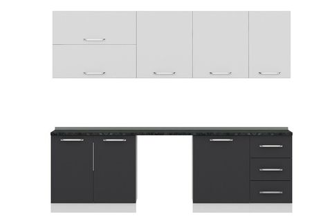 MİNAR 255 CM MUTFAK DOLABI BEYAZ ANTRASİT 255 A10