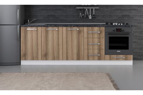 MİNAR 240 CM MUTFAK DOLABI BEYAZ DORE 240-D4-ALT MODÜL