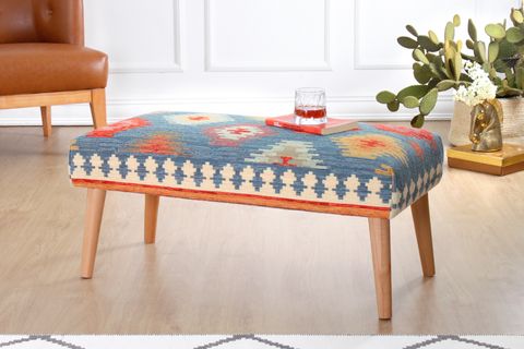 BESHİR KİLİM BENCH PUF, MAVİ