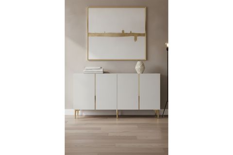 POLİ KONSOL VE TV SEHPASI, BEYAZ GOLD, 150 CM, KA1524BG
