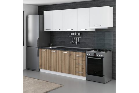 MİNAR CEMRE 255 CM MUTFAK DOLABI BEYAZ DORE 255-D4
