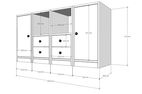 BK ÇOK AMAÇLI DOLAP, 2 KAPAKLI, ÇAD