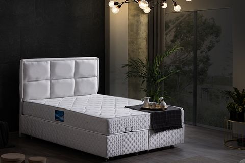 GRAND NEW BAZA BAŞLIK VE ORTHOSOFT YATAK SETİ, BEYAZ, 90X190