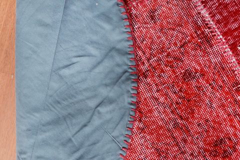 HALISTORES PATCHWORK YUVARLAK HALI CROSS KIRMIZI 140X140