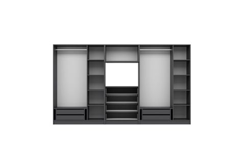KALE MENTEŞELİ DOLAP 126, 7 KAPAKLI ANTRASİT 210 CM