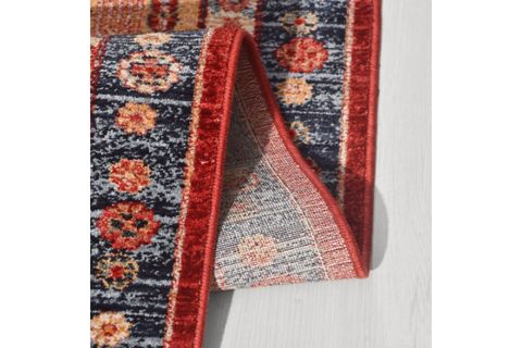 VELMORA KİREMİT TONLARI AĞAÇ DESENLİ VİNTAGE SALON HALI, 80X150 CM, ZB04