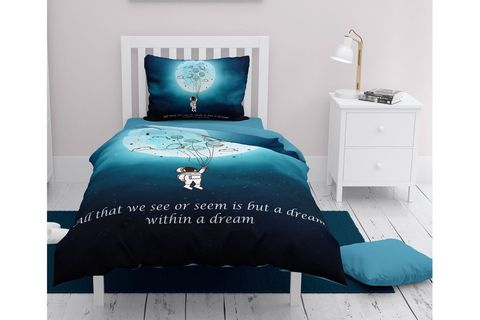 MONOHOME GECE MOTTOM 3D PAMUK SATEN TEK KİŞİLİK NEVRESİM TAKIMI, 160X220 CM