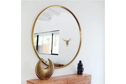 HELYA DUVAR AYNASI, METAL, GOLD, 100X100