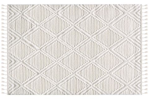 ELİT KOLEKSİYONU SAÇAKLI MAKİNE HALISI, BUKLELİ, KREM 60X110