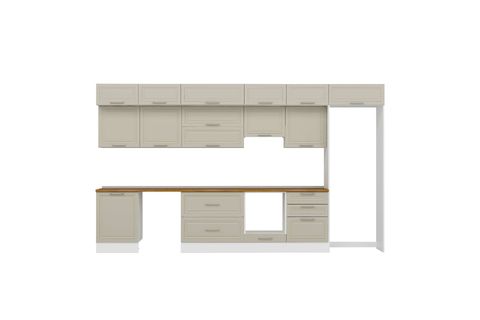ALVİNKA 410X240 CM KLASİK MEBRAN MUTFAK DOLABI, MB E90S60S60 1 MEBRAN KUMTAŞI SUNTALAM