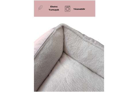 DREAMY NEST BED, A.PEMBE KREM, XL BEDEN, 75X95X22 CM