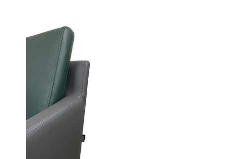 CEO MAKAS TEKLİ KOLTUK İKİLİ SET, ANTRASİT DERİ, YEŞİL MİNDER