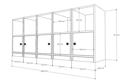 LEKSA 5 KAPAKLI RAFLI KİTAPLIK 160 CM BEYAZ KTP-1175-Ç