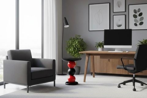 CARMEN EL YAPIMI MASİF SEHPA, KIRMIZI