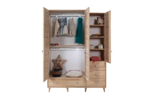 LİNA DOLAP, 3 KAPAKLI, LADİN