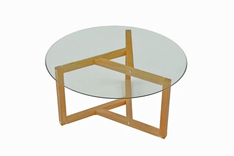 PİETRA ORTA SEHPA, CAM AHŞAP, NATUREL