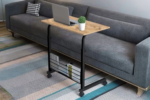 KITAPLIKLI VE YÜKSEKLİK AYARLI LAPTOP SEHPASI, ÇAM