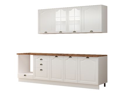 GREENA WHİTE TEZGAHLI MDF HAZIR MUTFAK DOLABI, 270 CM
