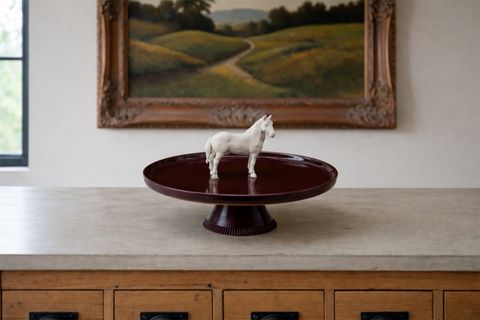 AYAKLI AT FİGÜRLÜ SUNUM TABAĞI, MOR