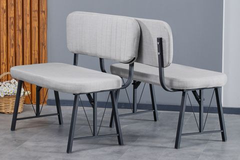 LAJMY EFES SABİT MUTFAK MASA TAKIMI, 2 SIRTLI BENCH, GRİ, 70X110