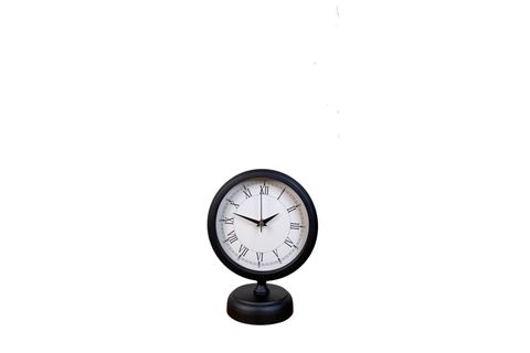 SİYAH ROMA RAKAMLI METAL MASA SAATİ 25X20 CM