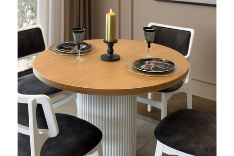 LİVONİ AHŞAP MASA TAKIMI, 100X100