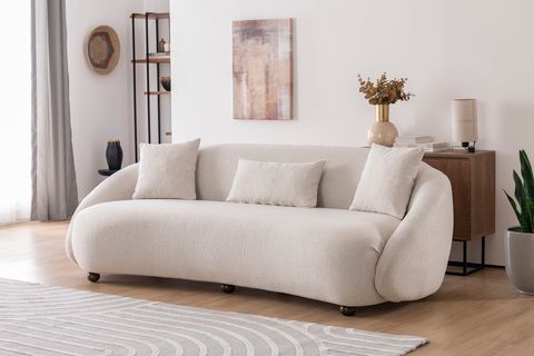 NAPLES THREE SEATER SOFA, ECRU, UK