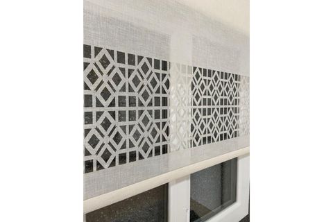 ÇİFT MEKANİZMALI LAZER KESİM TÜL VE STOR PERDE, KIRIK BEYAZ, DSG-308, 280X200