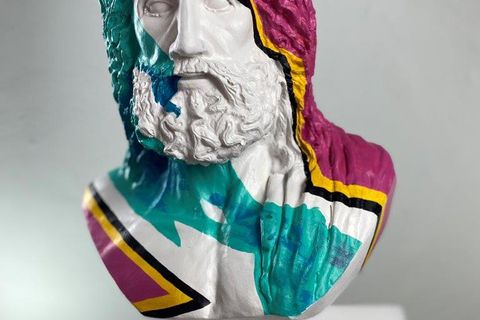 ZEUS ROCK N ROLL POP ART DEKORATİF ROMA YUNAN HEYKELLERİ