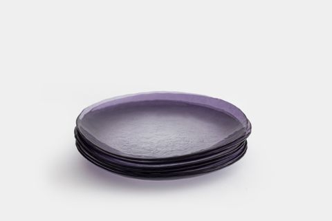KİTCHEN ESSENTİALS ALTHEA CAM SERVİS TABAĞI 28 CM, MOR, ALTILI SET