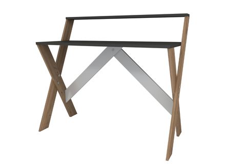 ÇAPRAZ AYAKLI DERS ÇALIŞMA MASASI, ÇAM ANTRASİT, 50X90 CM