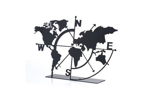 MUYİKA METAL MASA ÜSTÜ BİBLO, DÜNYA HARİTASI, 18X26CM