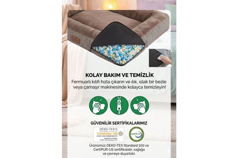 AKİTA KEDİ KÖPEK YATAĞI BEJ, MEDIUM