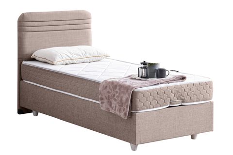 MİLA BAZA BAŞLIK VE ORTHO SOFT YATAK, AÇIK KAHVE, 90X200