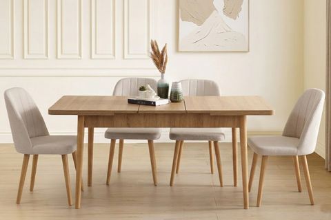 PERA AÇILIR MUTFAK MASA TAKIMI, KARİNA MEŞE KREM