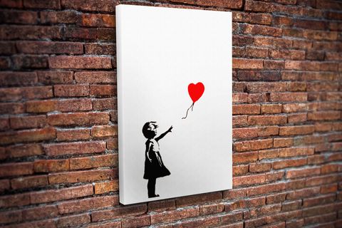 TABLO360 BANKSY KIRMIZI BALON KANVAS TABLO 75X50