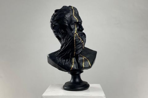 POSEIDON GOLD STREAK POP ART DEKORATİF ROMA YUNAN HEYKELLERİ